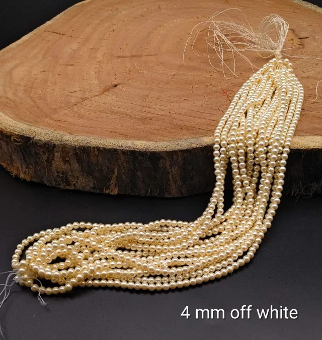 Off White Pearls Bunch- 4 MM Size